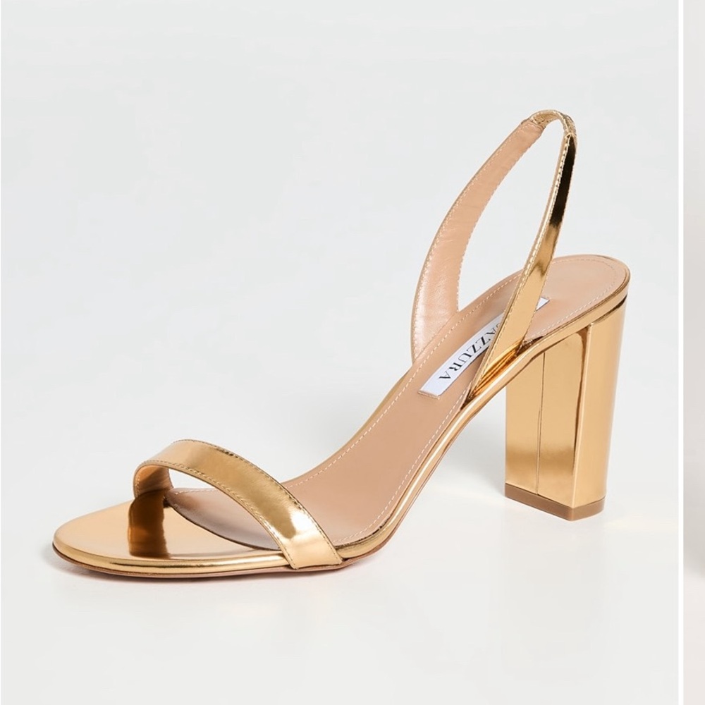 Aquazzura - So Nude - Gold Sandals - 85MM (Size 41)
